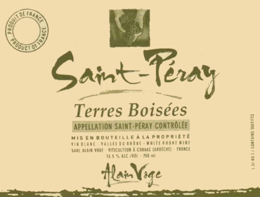Alain Voge Saint-Peray Terres Boisees 2011 Front Label