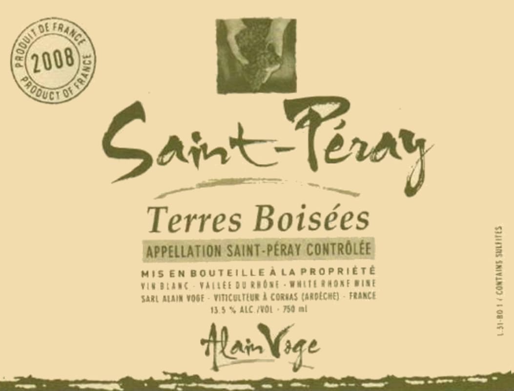 Alain Voge Saint-Peray Terres Boisees 2008 Front Label