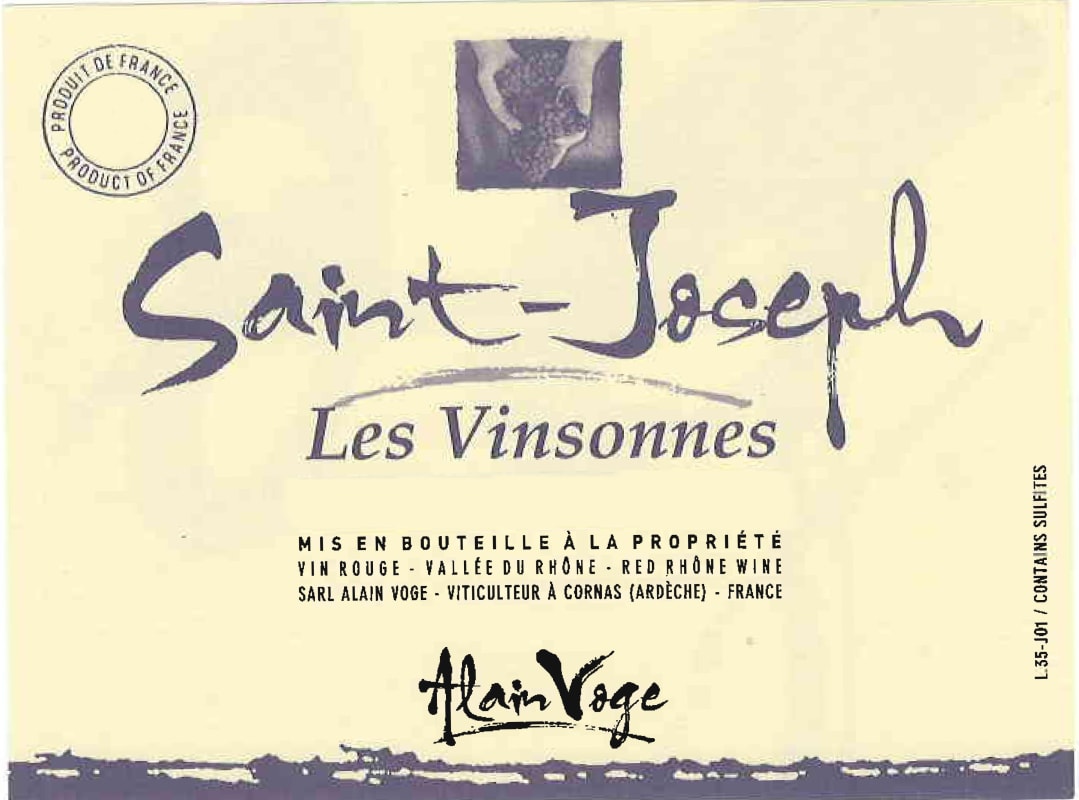 Alain Voge Saint-Joseph Les Vinsonnes 2013 Front Label