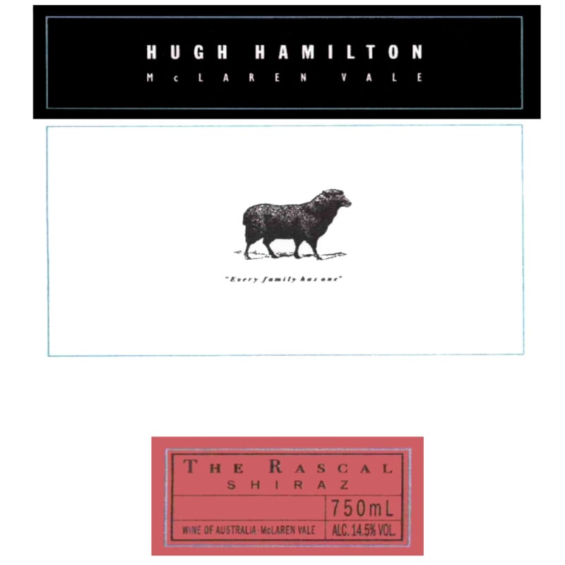 Hugh Hamilton The Rascal Shiraz 2006 Front Label