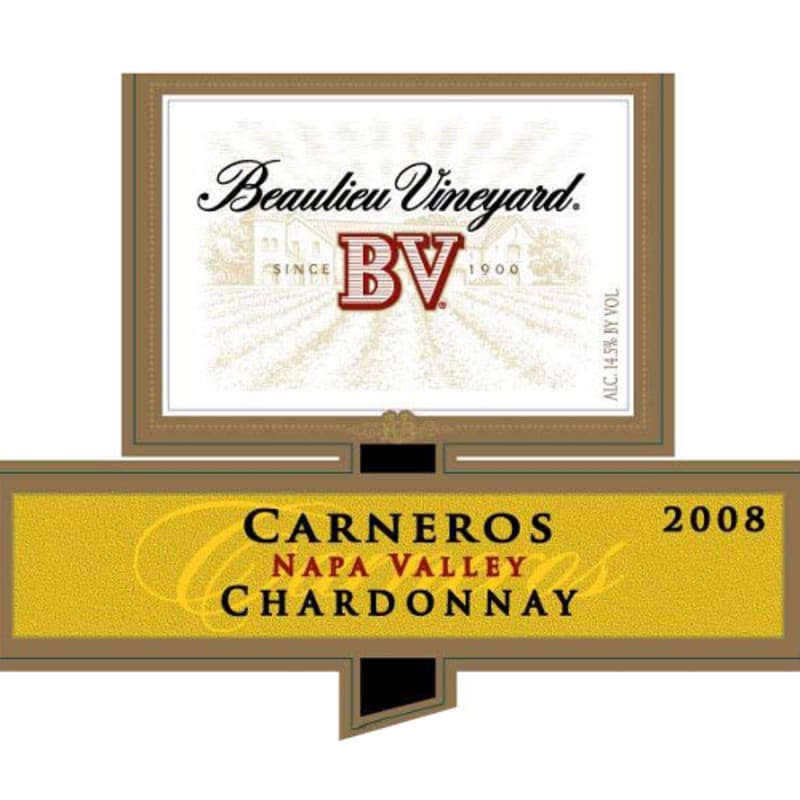 Beaulieu Vineyard Carneros Chardonnay 2008 Front Label