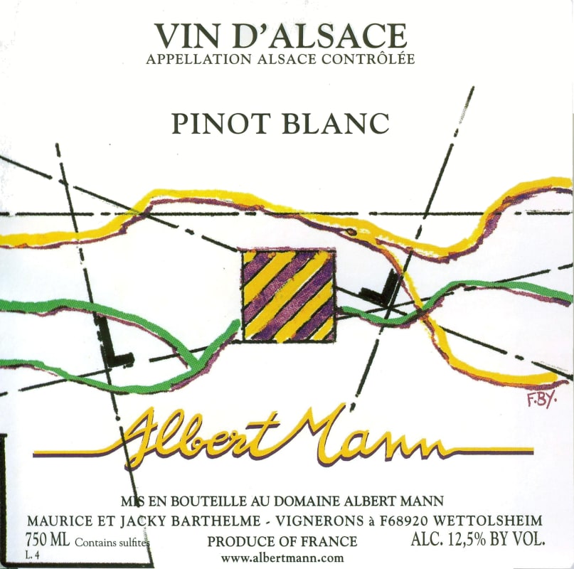 Albert Mann Pinot Blanc 2015 Front Label