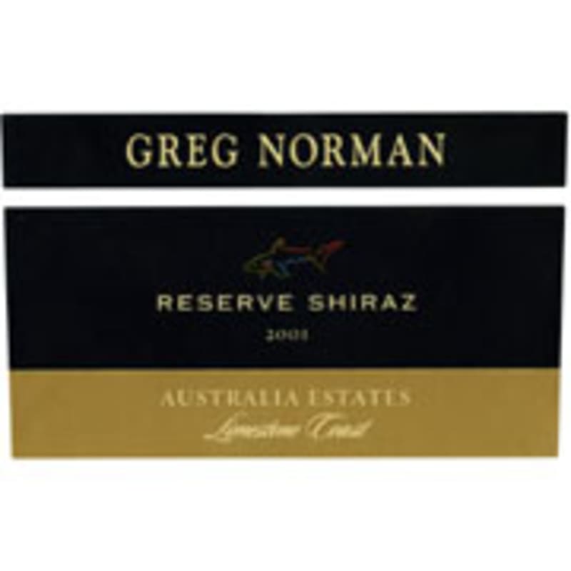 Greg Norman Estates Reserve Shiraz 2001 Front Label
