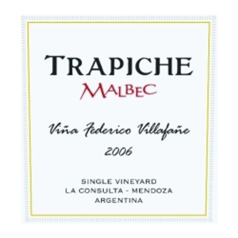 Trapiche Malbec Vina Federico Villafane 2006 Front Label
