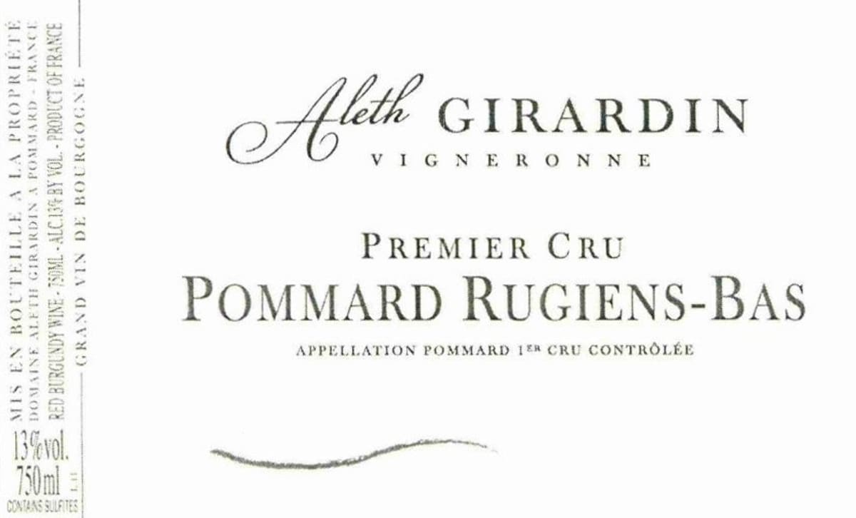 Aleth Girardin Pommard Rugiens Bas 2007 Front Label