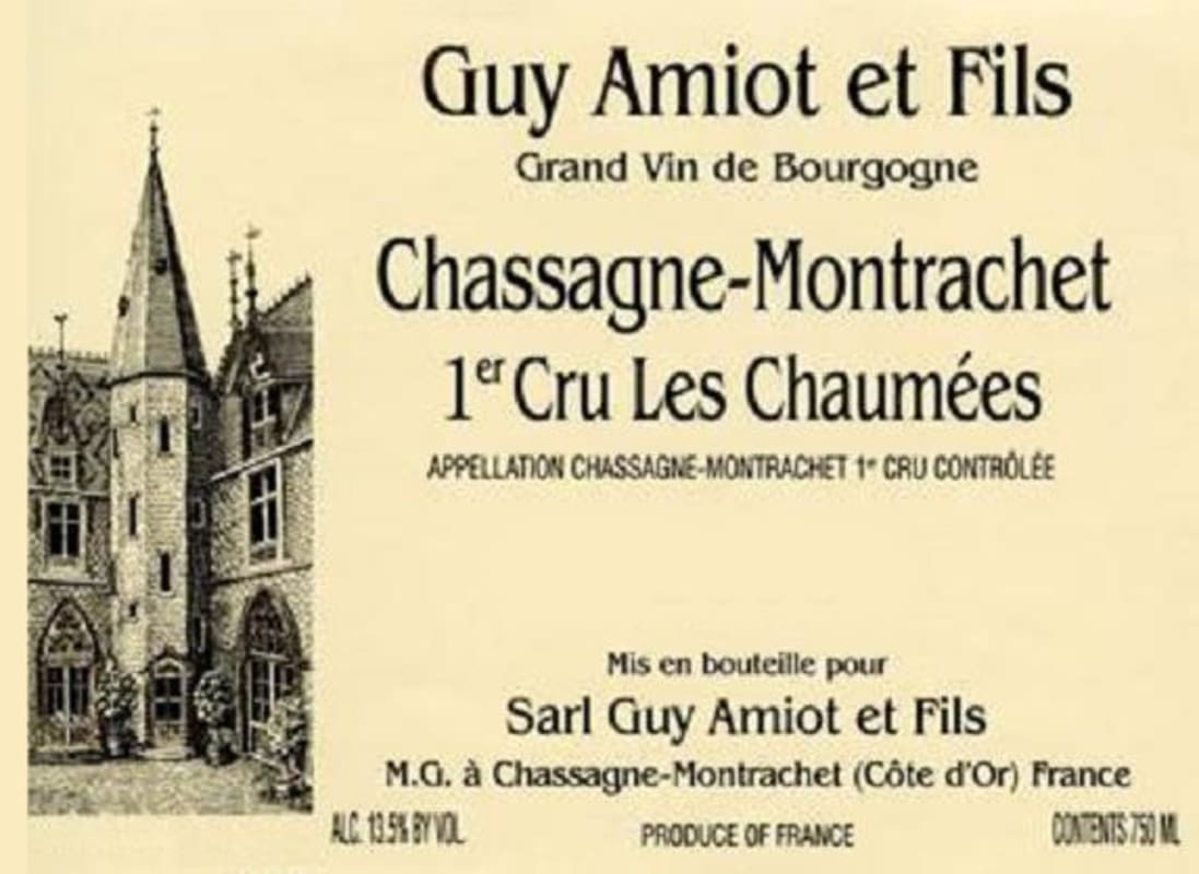 Guy Amiot Chassagne Montrachet Les Chaumees 2013 Front Label