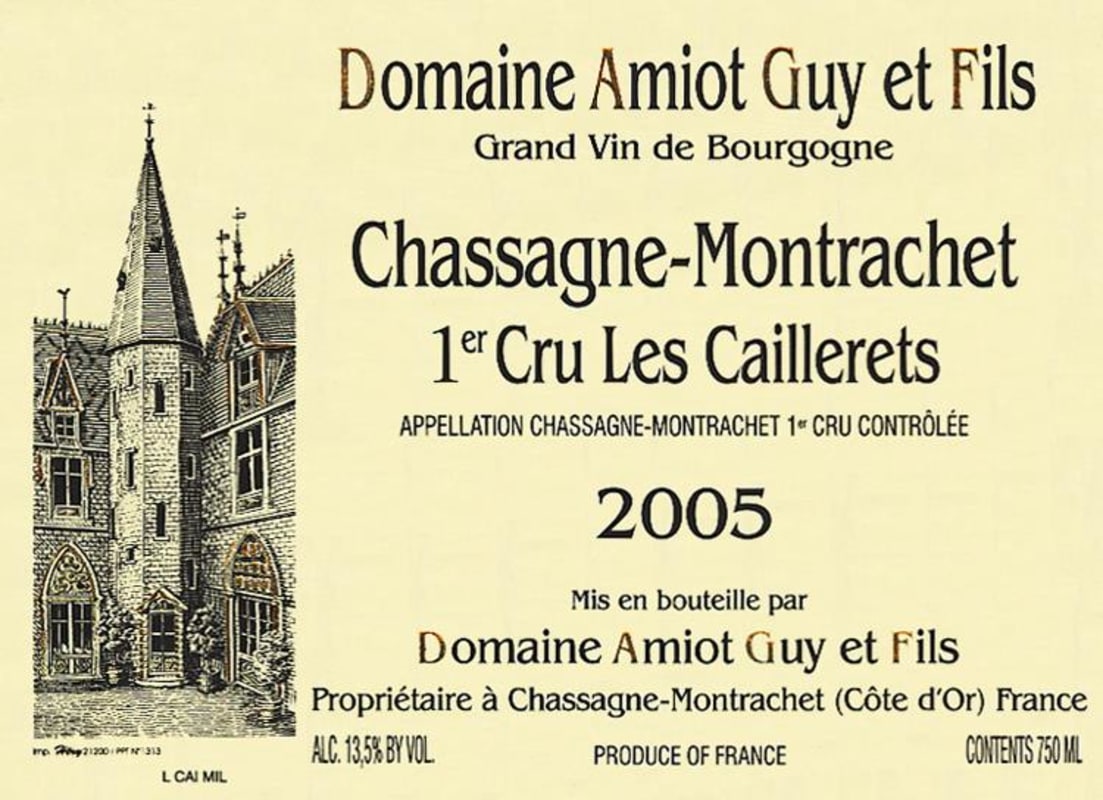 Guy Amiot Chassagne-Montrachet les Caillerets Premier Cru 2005 Front Label