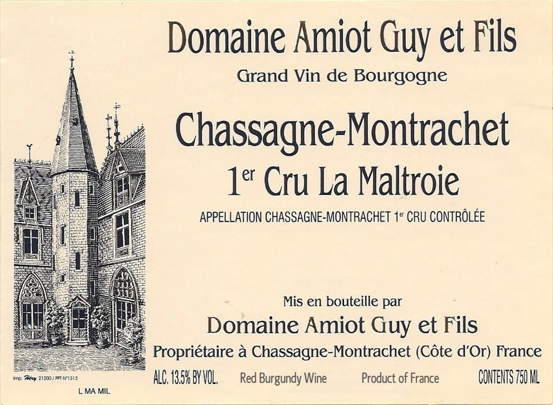 Guy Amiot Chassagne Montrachet La Maltroie 2008 Front Label