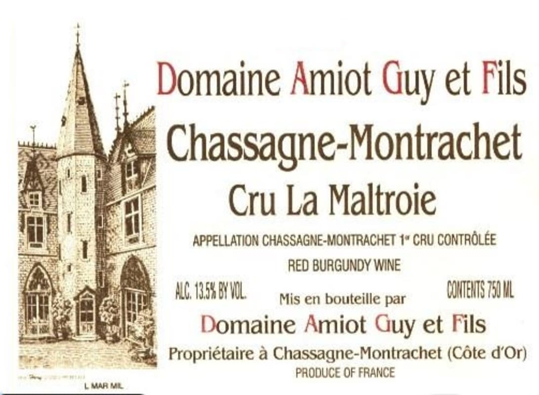 Guy Amiot Chassagne Montrachet Cru La Maltroie 2013 Front Label