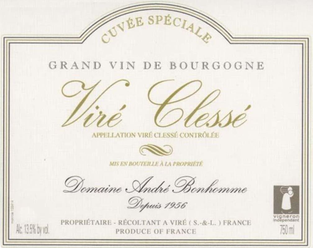 Andre Bonhomme Vire-Clesse 2010 Front Label
