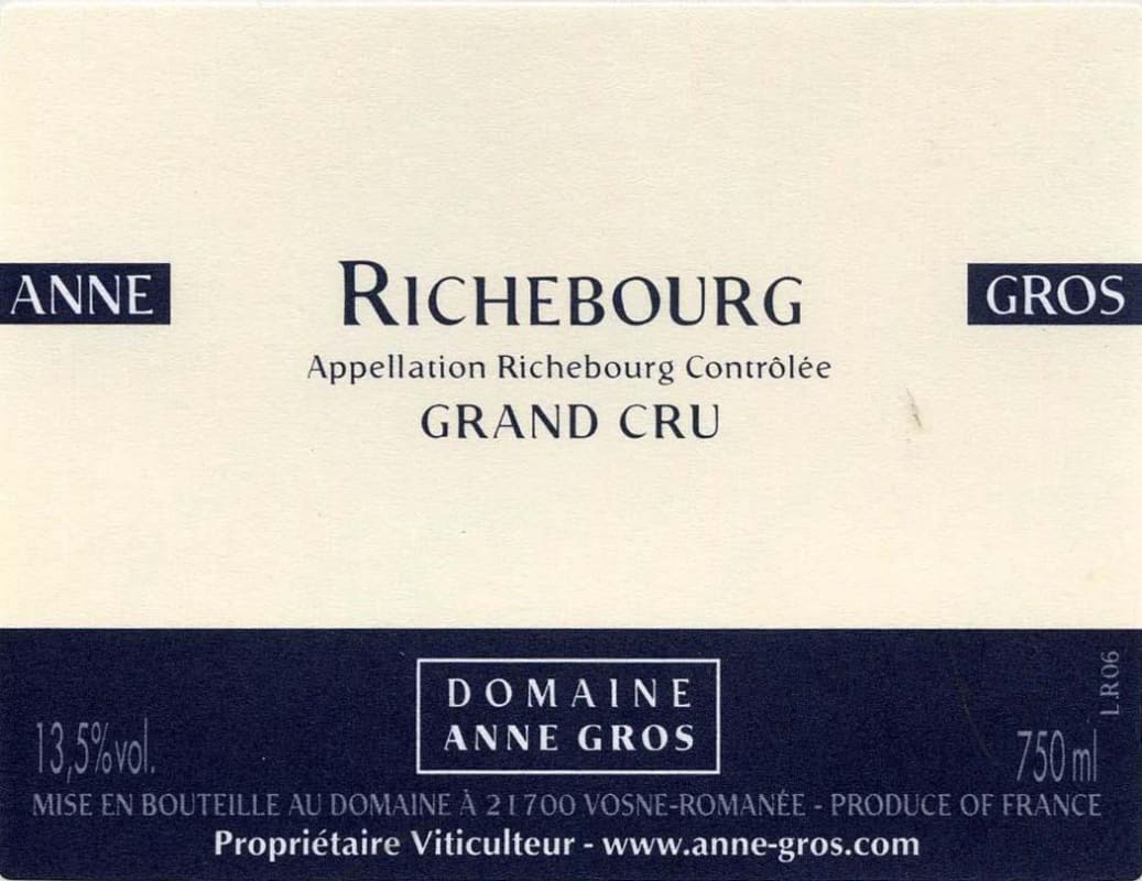 Domaine Anne Gros Richebourg Grand Cru 2014 Front Label