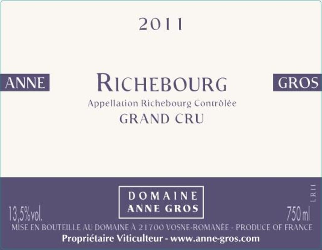 Domaine Anne Gros Richebourg Grand Cru 2011 Front Label