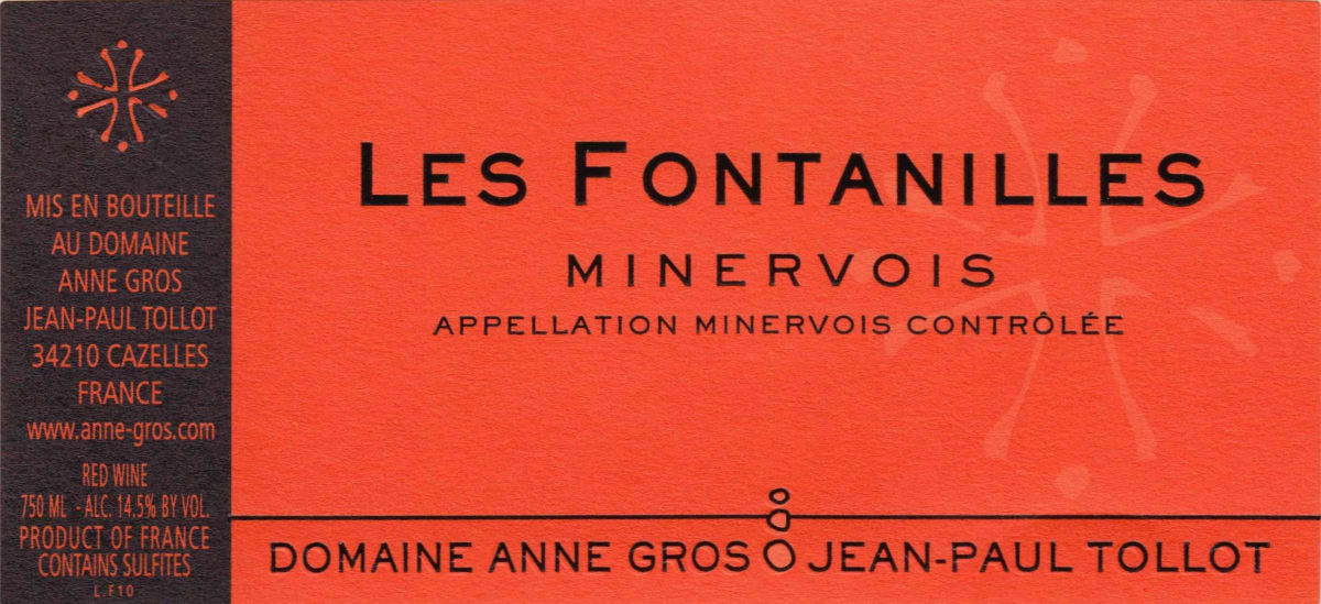 Domaine Anne Gros et Jean-Paul Tollot Les Fontanilles Minervois 2012 Front Label
