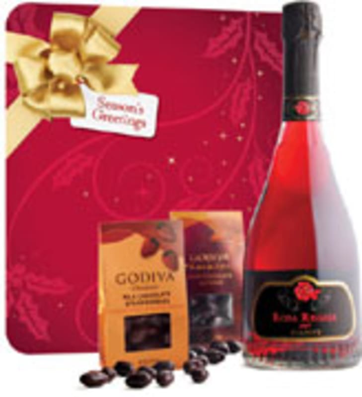 Holiday RedNB Rosa Regale Sparkler & Godiva Gift Product Image