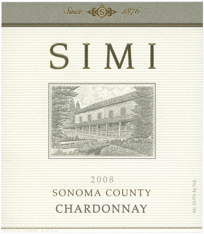 Simi Sonoma County Chardonnay 2008 Front Label