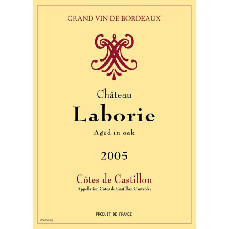 Chateau Laborie Cotes de Castillon 2005 Front Label