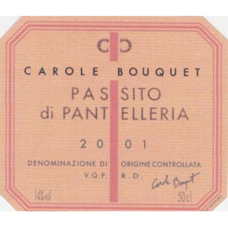 Carole Bouquet Passito Di Pantelleria Sweet (500ML) 2001 Front Label