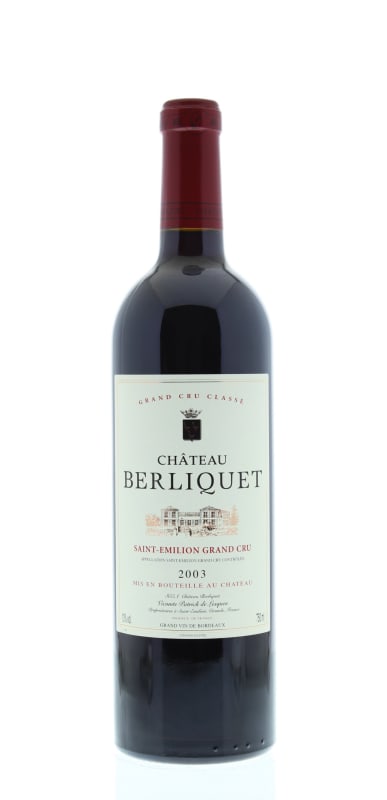 Chateau Berliquet 2003 Front Bottle Shot
