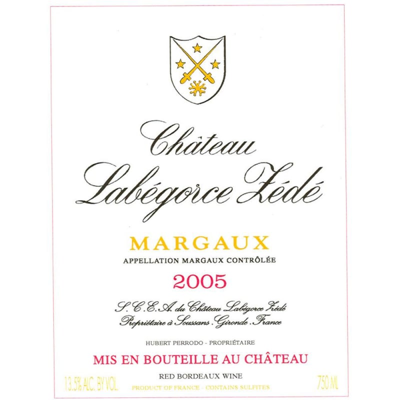 Chateau Labegorce Zede 2005 Front Label