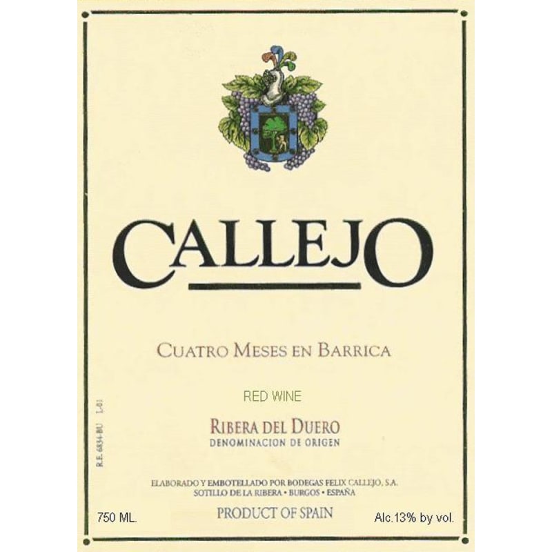 Felix Callejo Cuatro Meses en Barrica 2007 Front Label