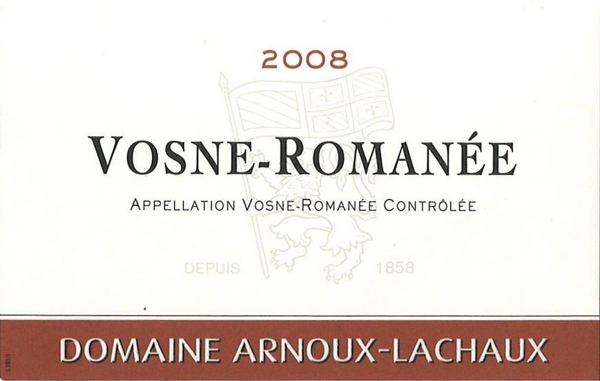 Domaine Arnoux-Lachaux Vosne-Romanee 2008 Front Label