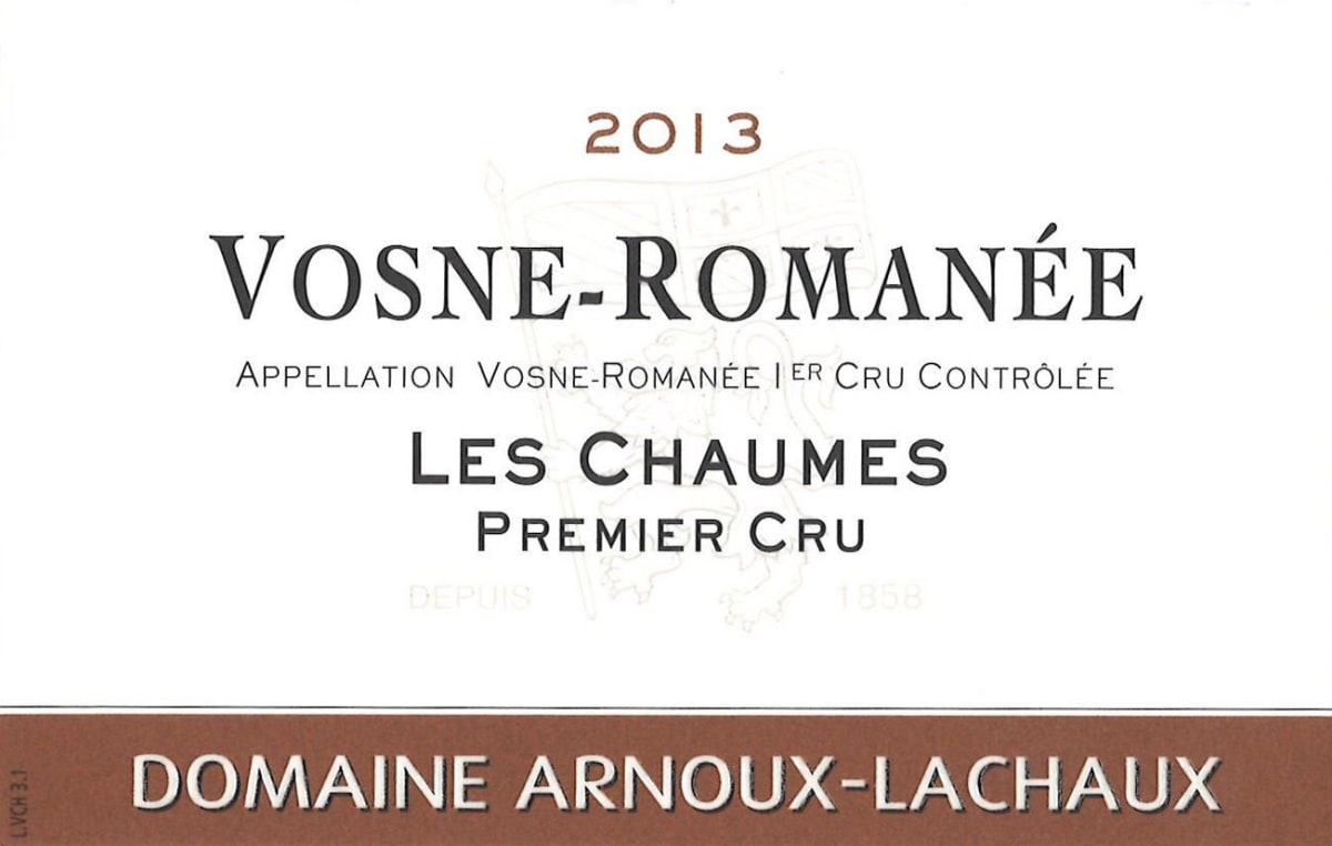 Domaine Arnoux-Lachaux Les Chaumes Premier Cru 2013 Front Label