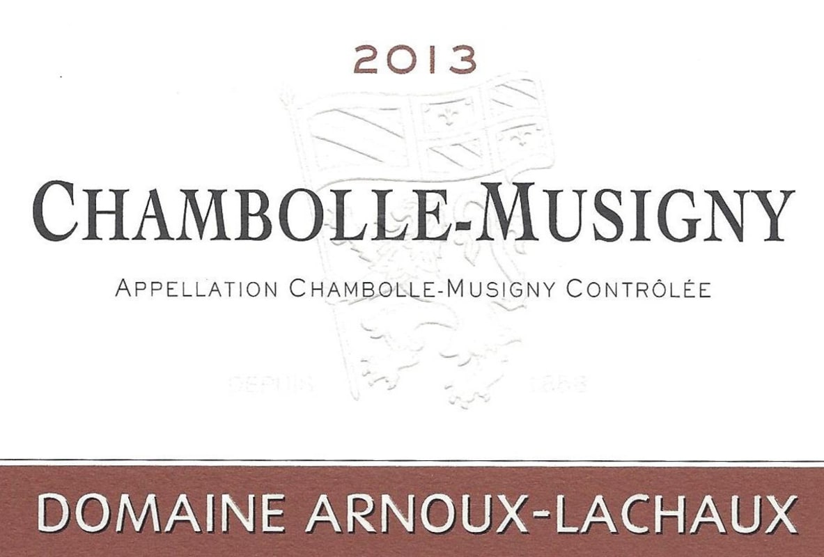 Domaine Arnoux-Lachaux Chambolle-Musigny 2013 Front Label
