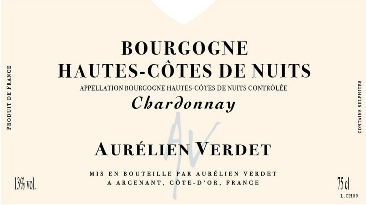 Aurelien Verdet Hautes Cotes de Nuits Chardonnay 2010 Front Label