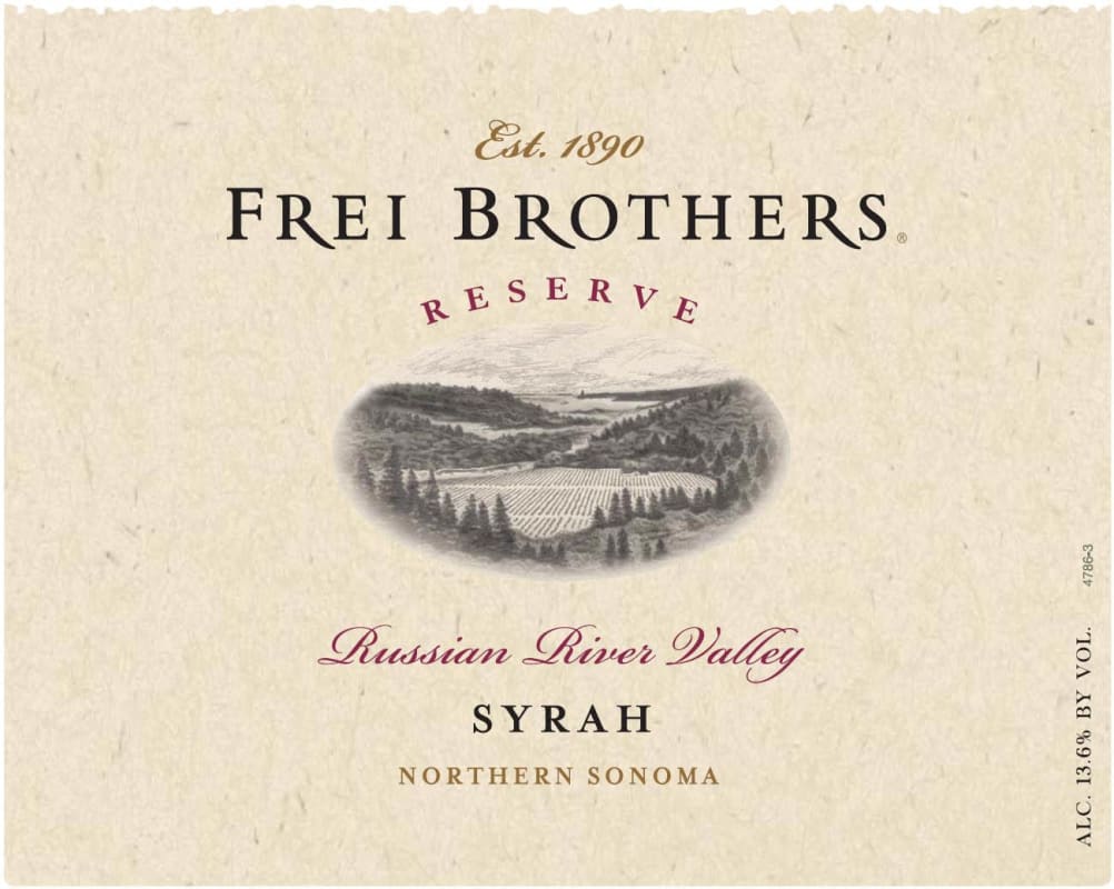 Frei Brothers Reserve Syrah 2005 Front Label