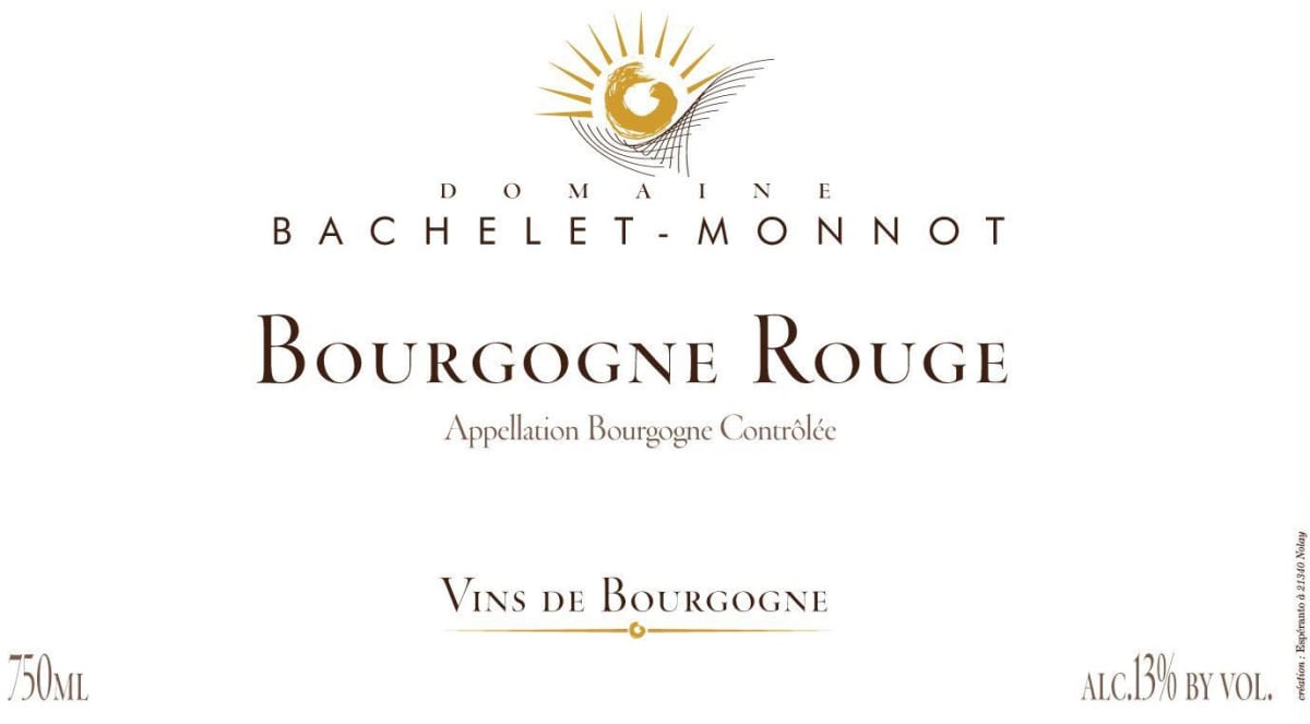 Domaine Bachelet-Monnot Bourgogne Rouge 2012 Front Label