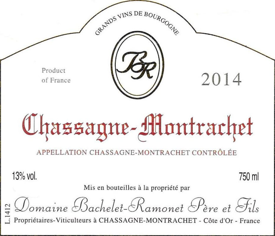Bachelet-Ramonet Chassagne-Montrachet Rouge 2014 Front Label
