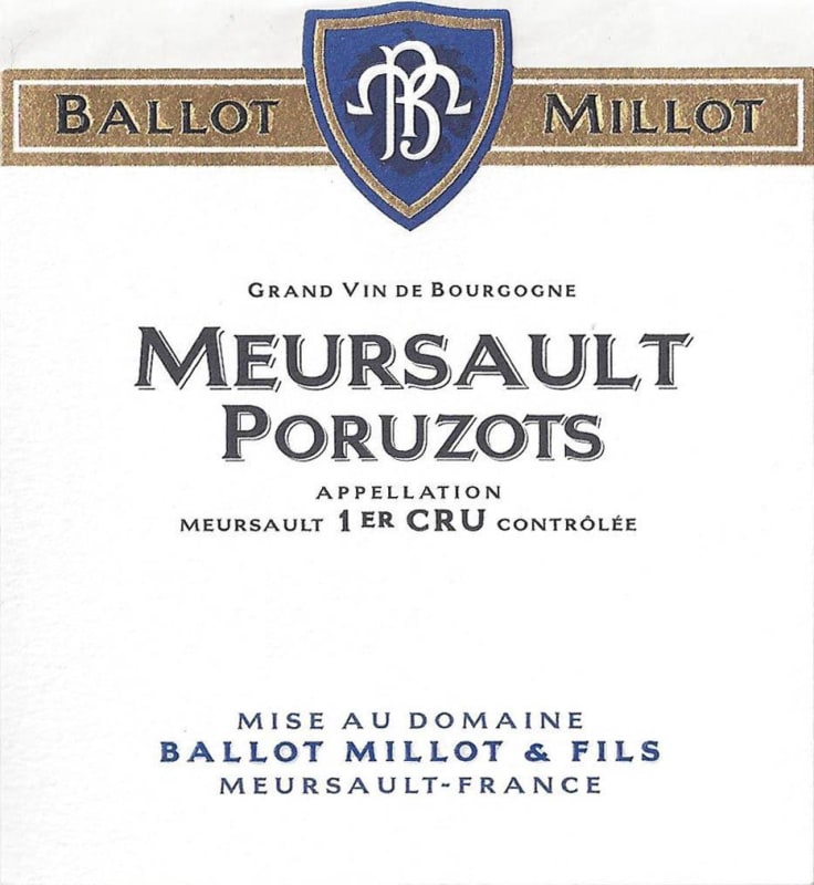 Ballot-Millot Meursault Poruzots 2012 Front Label