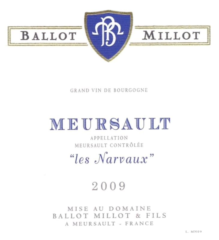 Ballot-Millot Meursault les Narvaux 2009 Front Label