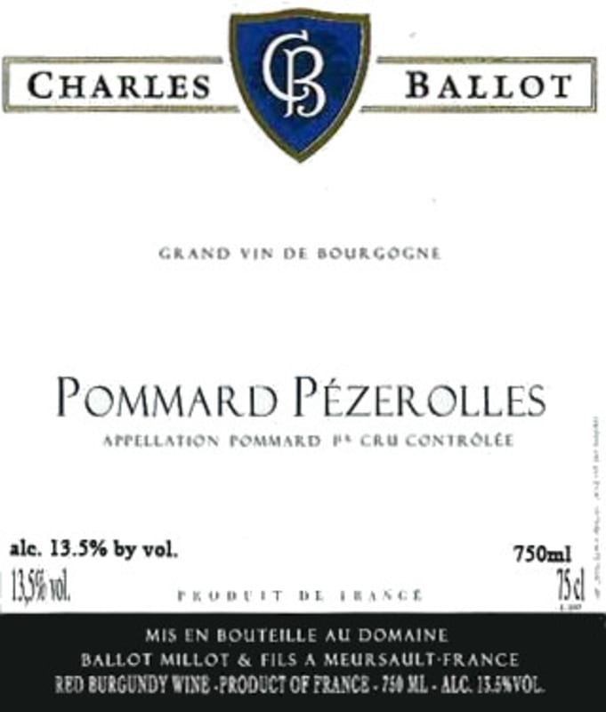 Ballot-Millot Pommard Pezerolles 2012 Front Label