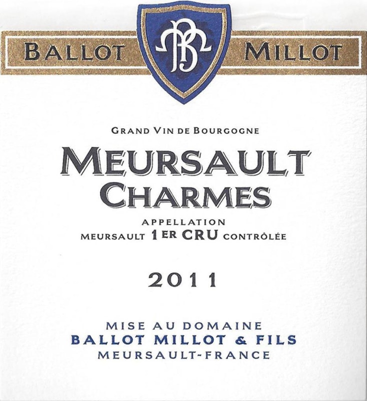 Ballot-Millot Meursault Charmes 2011 Front Label