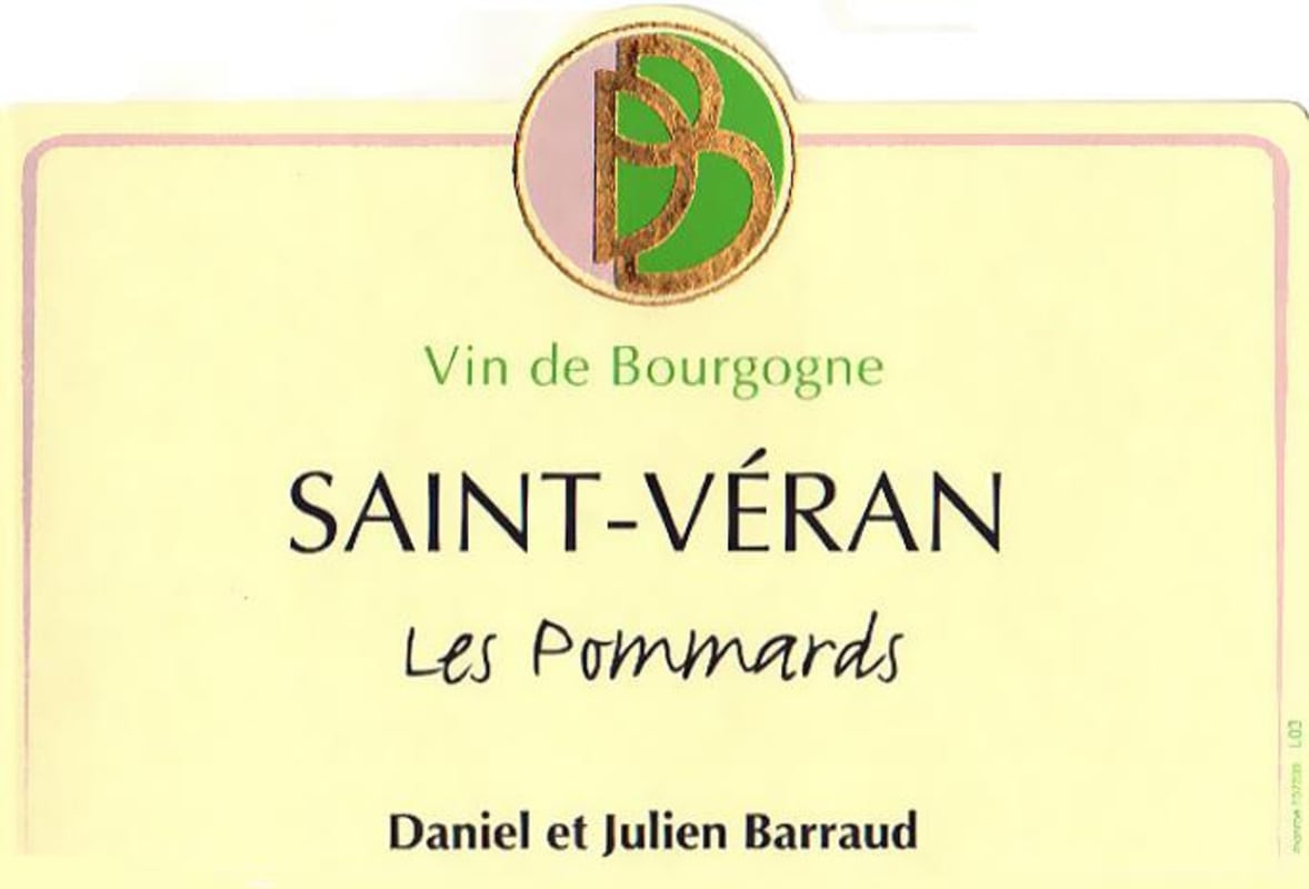 Daniel & Julien Barraud Saint-Veran Les Pommards 2014 Front Label