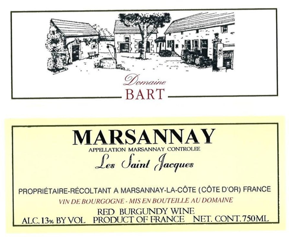 Andre Bart Marsannay Les Saint Jacques 2014 Front Label