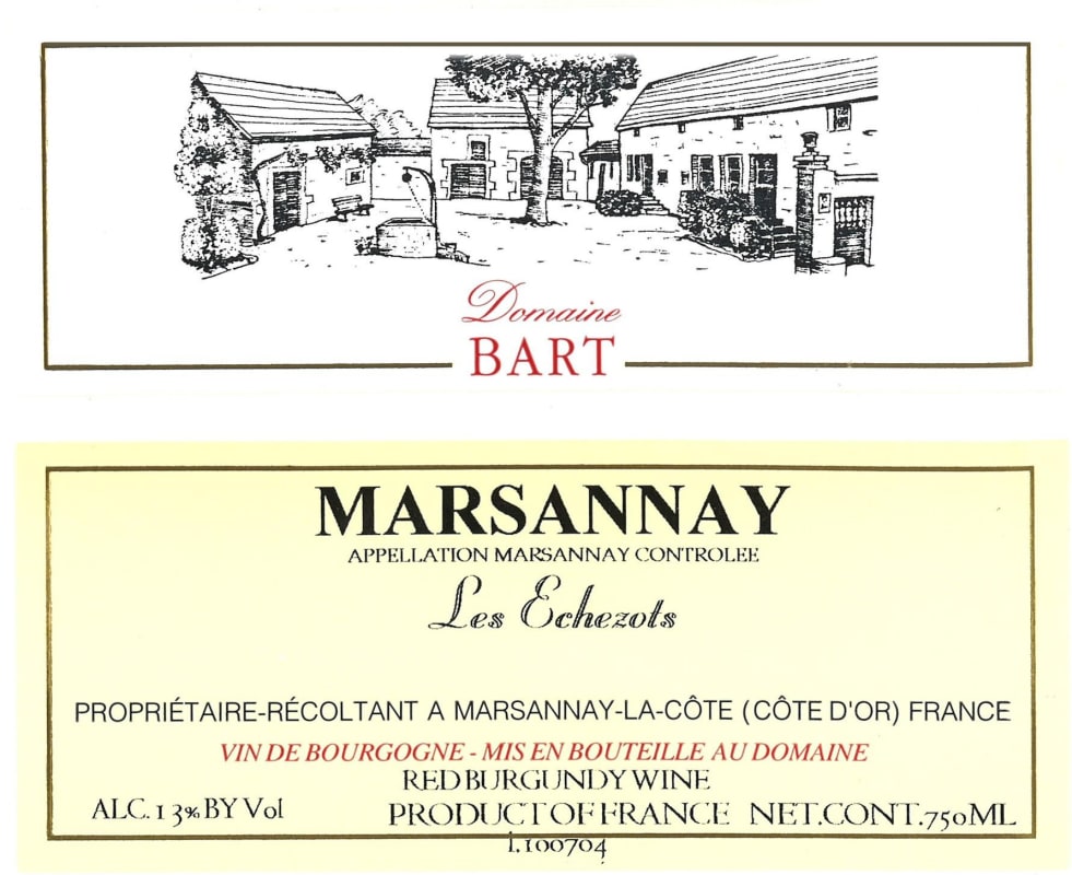 Andre Bart Marsannay Les Echezots 2014 Front Label