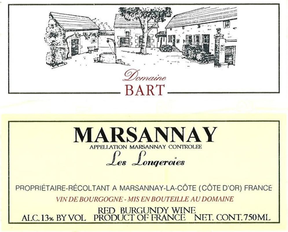Andre Bart Marsannay Les Longeroies 2010 Front Label