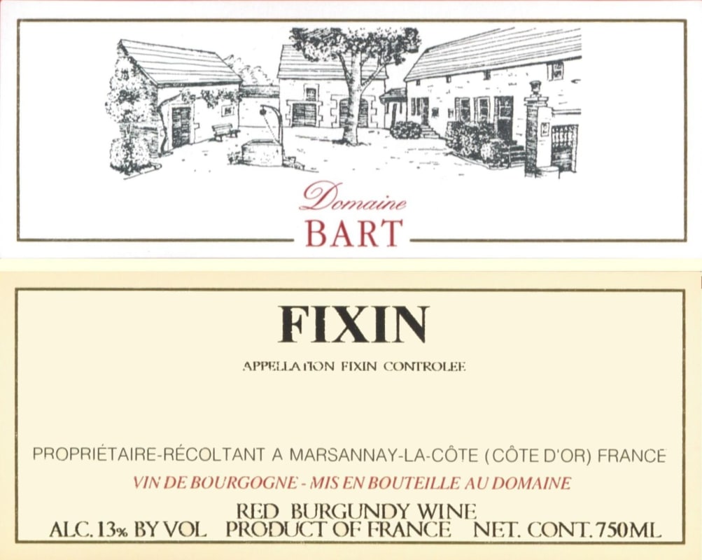 Andre Bart Fixin Rouge 2012 Front Label