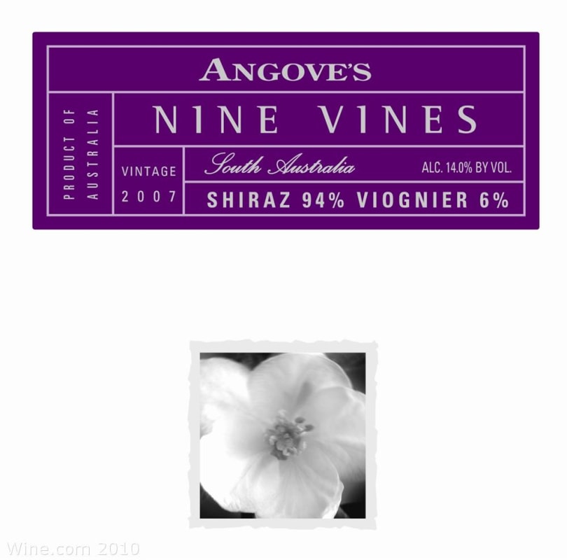 Angove Family Winemakers Nine Vines Shiraz Viognier 2007 Front Label