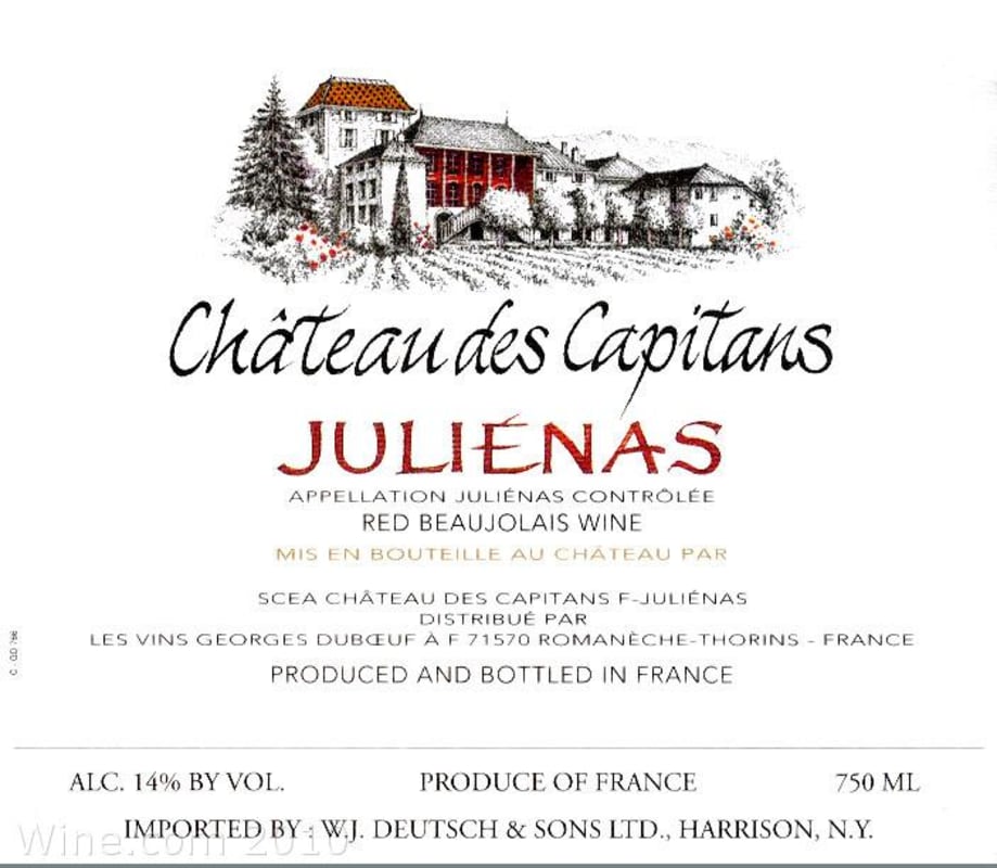 Duboeuf Julienas Chateau des Capitans 2008 Front Label