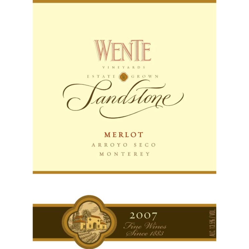 Wente Sandstone Merlot 2007 Front Label