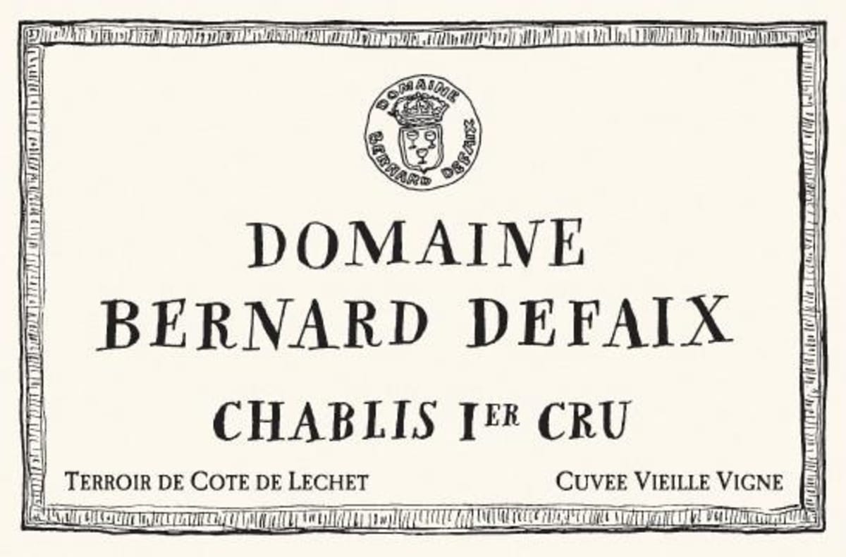 Bernard Defaix Chablis Reserve Vieilles Vignes Premier Cru 2013 Front Label