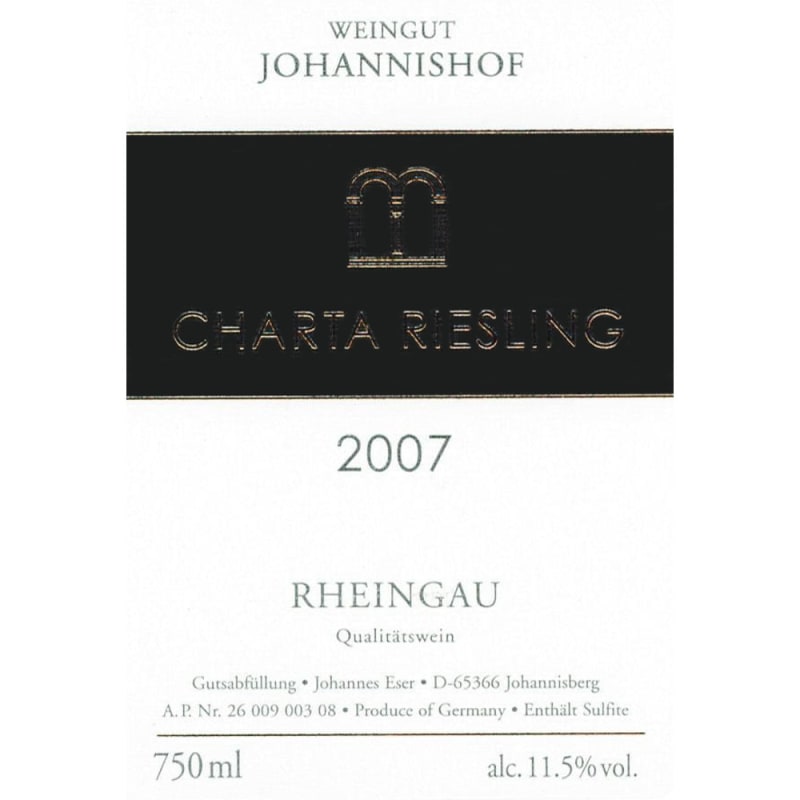 Weingut Johannishof Charta Riesling 2007 Front Label