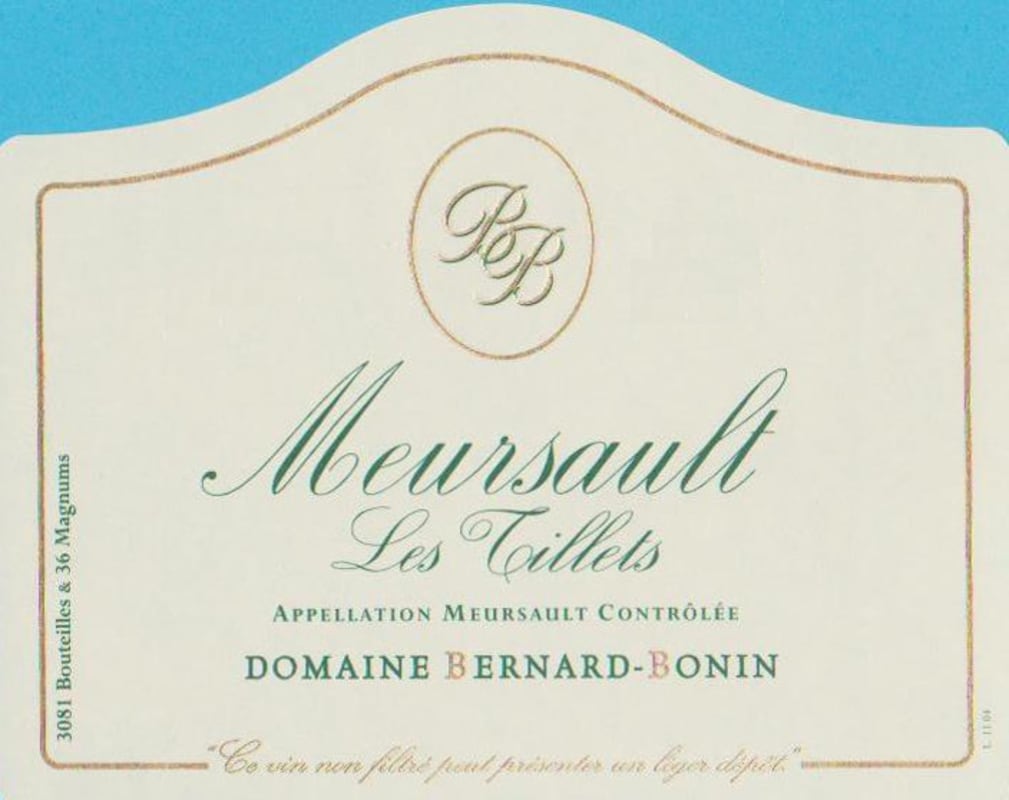 Domaine Bernard-Bonin Mersault Les Tillets 2014 Front Label