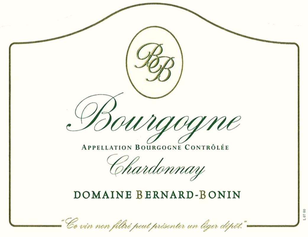 Domaine Bernard-Bonin Bourgogne Chardonnay 2012 Front Label