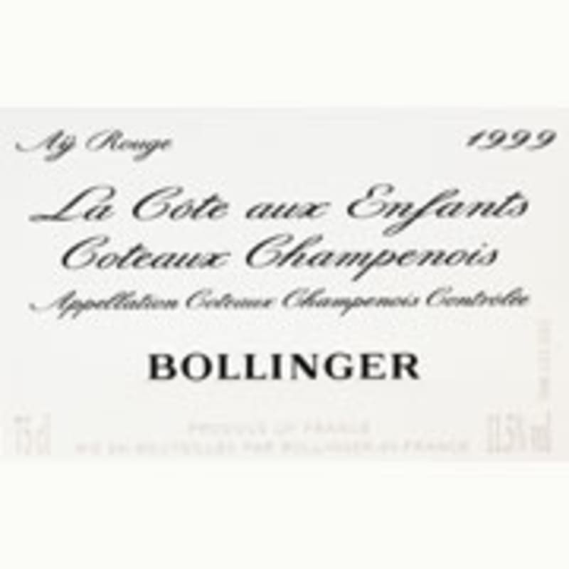 Bollinger La Cote aux Enfants Pinot Noir 1999 Front Label