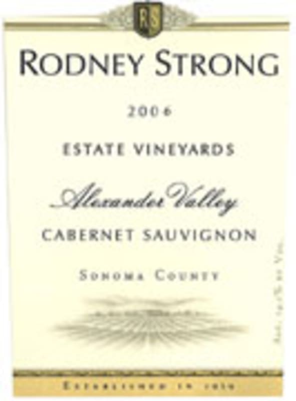 Rodney Strong Alexander Valley Estate Cabernet Sauvignon 2006 Front Label