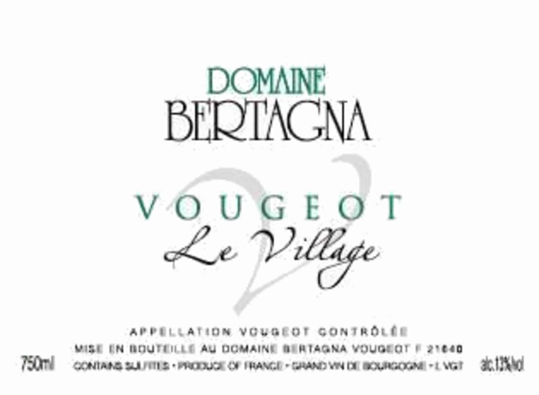 Domaine Bertagna Vougeot Le Village Blanc 2012 Front Label